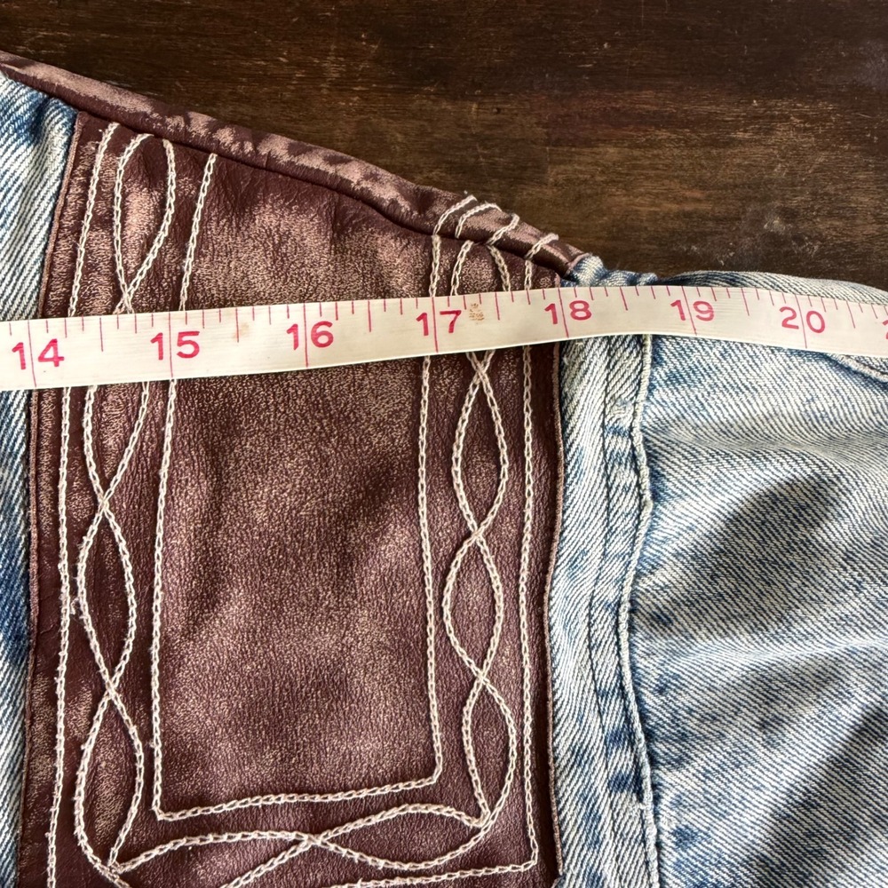 Heavily Distressed Denim Trench Coat Jacket Unisex L Large Grunge Goth Oversize - Picture 4 of 14